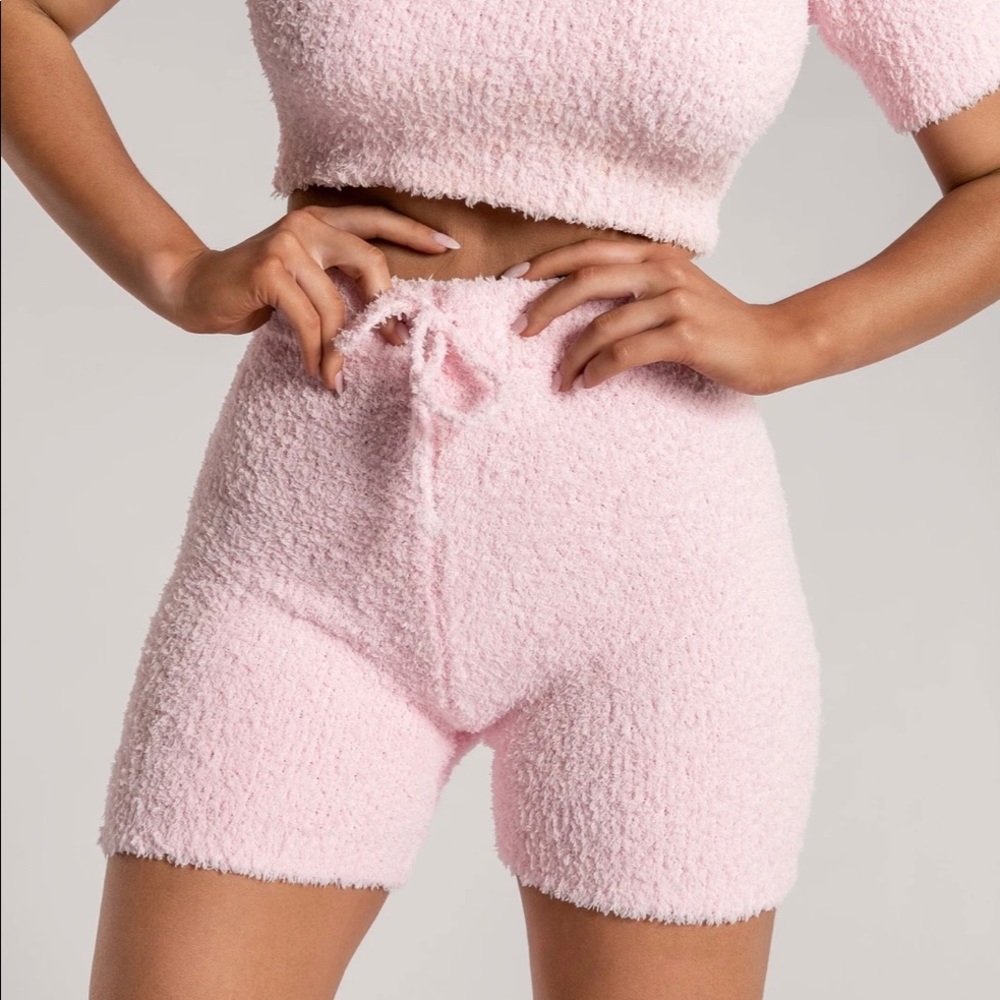 Soft baby pink biker shorts